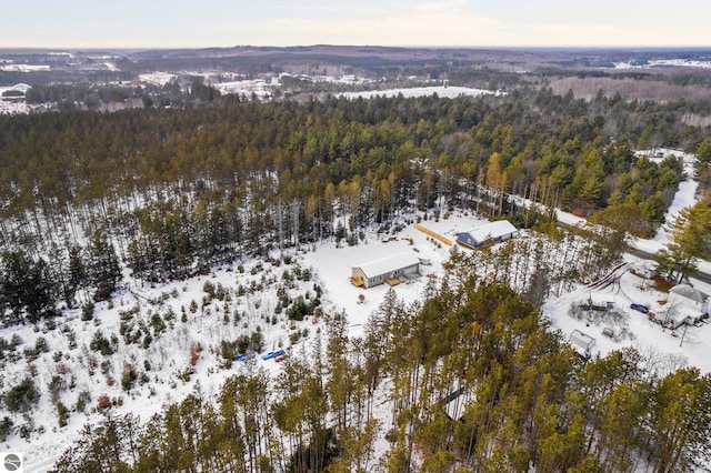 view of snowy aerial view