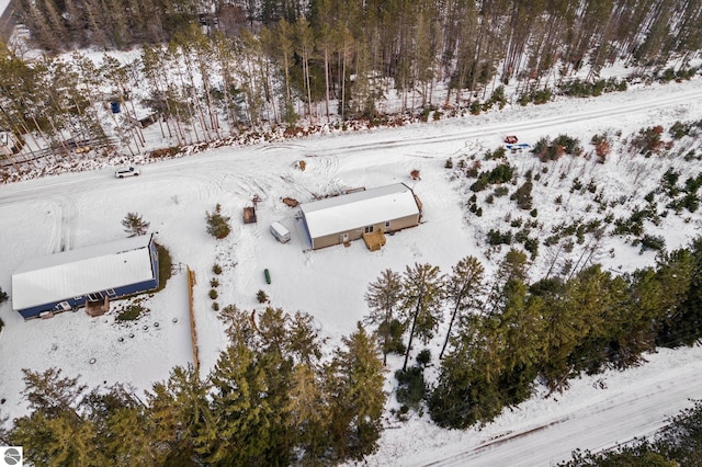 view of snowy aerial view