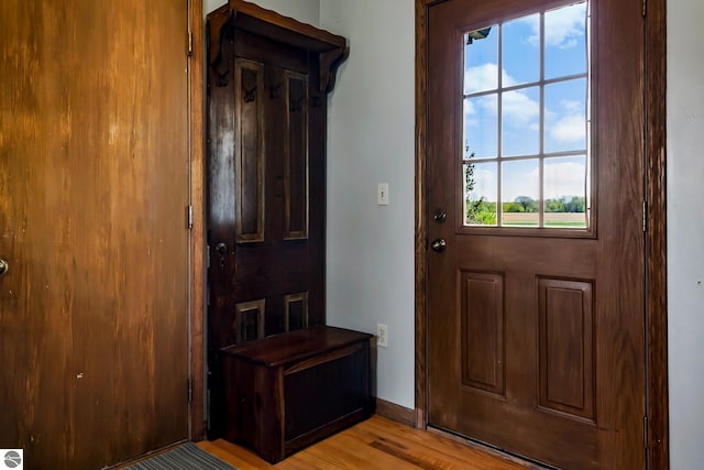 entryway featuring light hardwood / wood-style floors