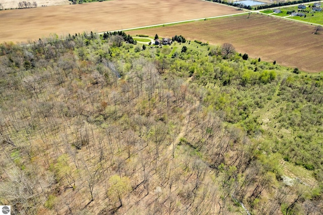 aerial view featuring a rural view