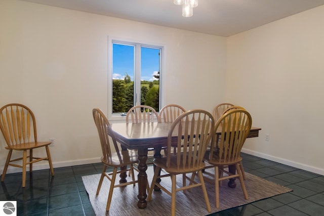 view of tiled dining area