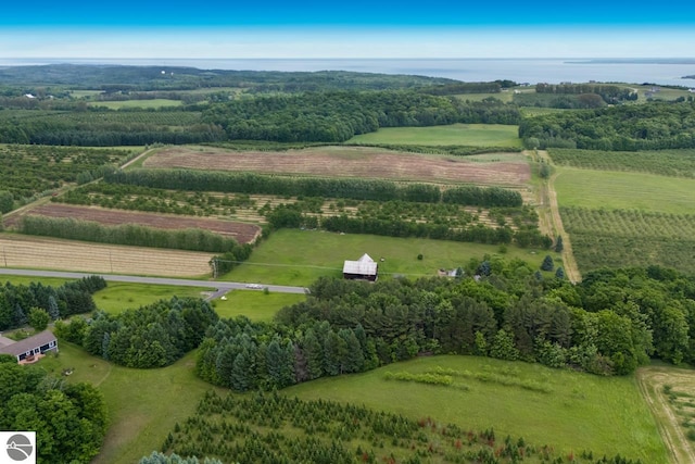 aerial view featuring a rural view