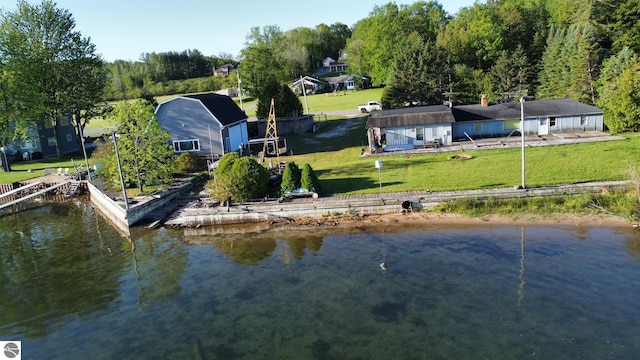 4472 Crescent Beach Rd, Onekama, MI 49675 - aerial view featuring a water view