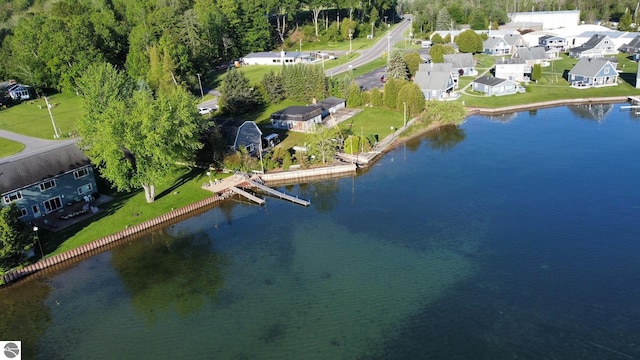 4472 Crescent Beach Rd, Onekama, MI 49675 - bird's eye view with a water view and a residential view