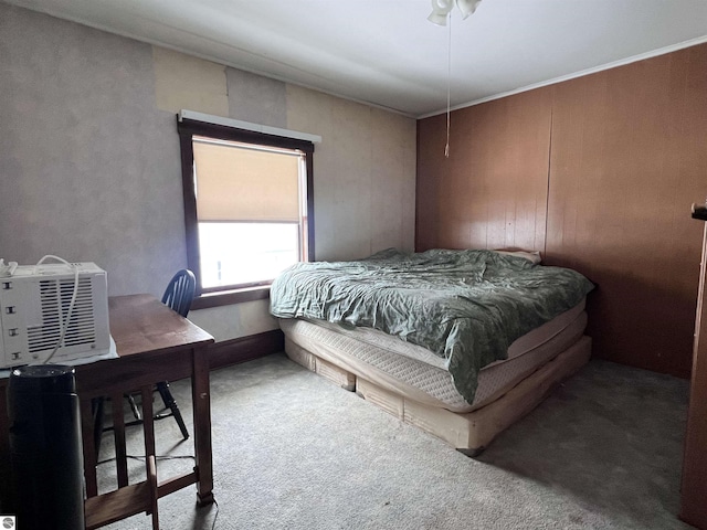 bedroom with carpet and ceiling fan