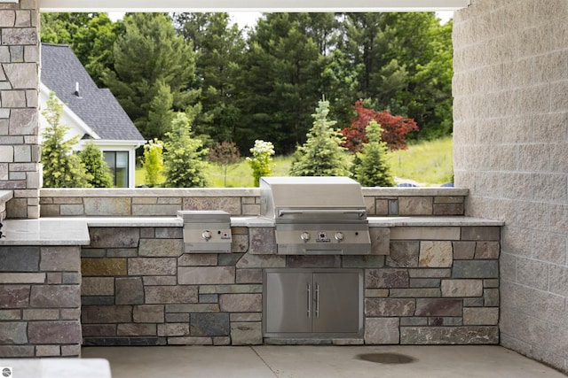 view of patio featuring a grill and area for grilling