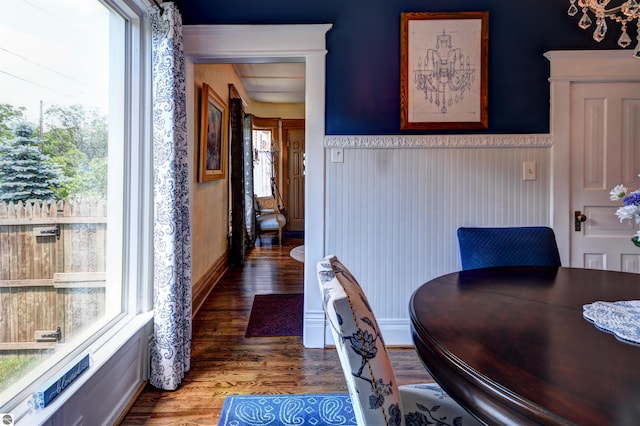 dining area featuring hardwood / wood-style flooring