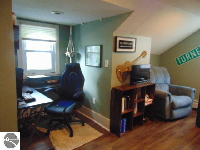 office space featuring wood-type flooring