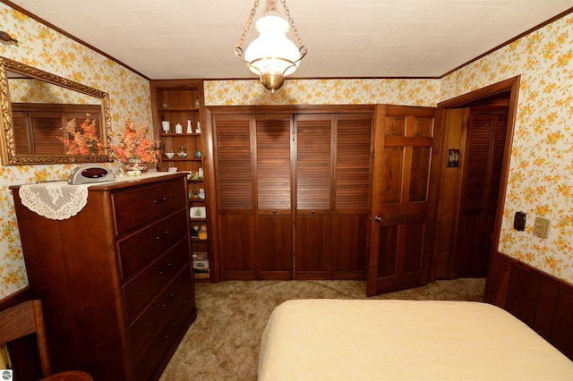 bedroom featuring a closet and carpet flooring