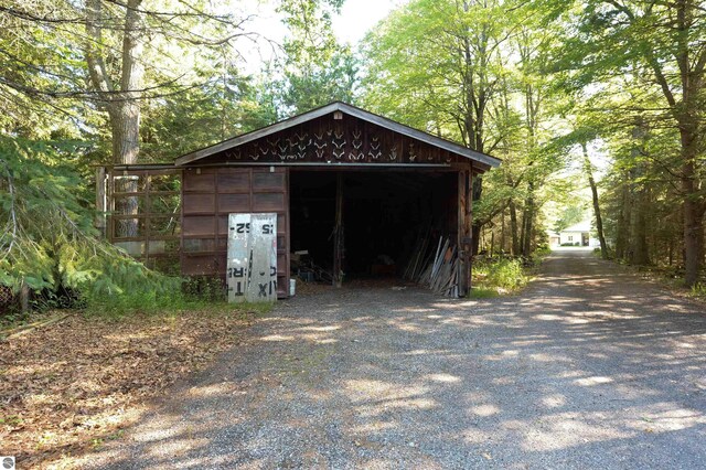 view of garage