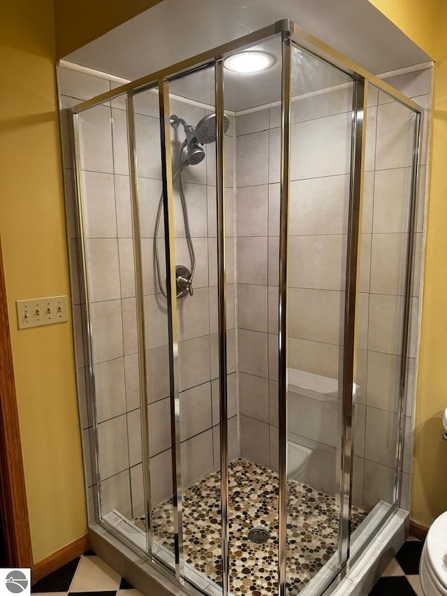 bathroom with walk in shower