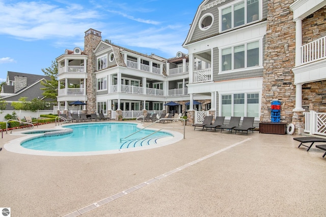 view of pool with a patio