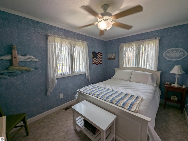 bedroom featuring carpet flooring and ceiling fan