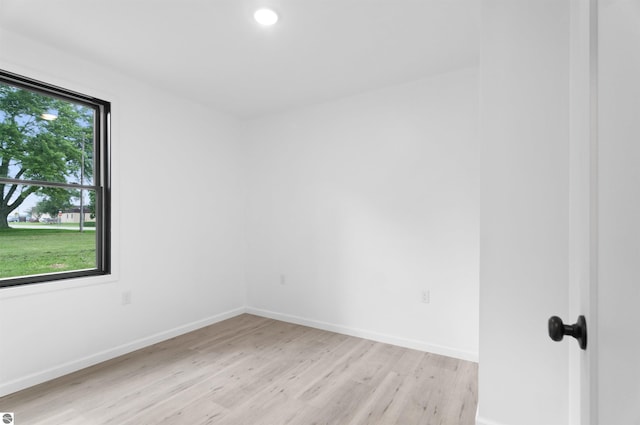 empty room featuring light wood-type flooring