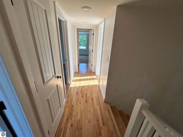 hall featuring light wood-type flooring