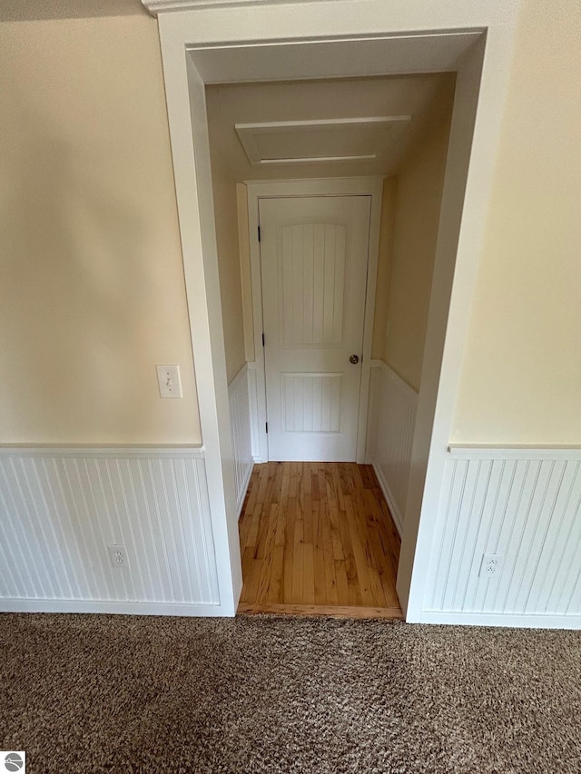 hallway featuring carpet floors