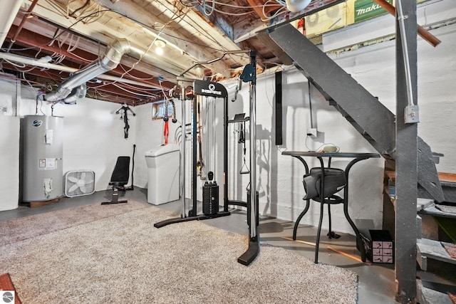 224 Saint Marys St, Suttons Bay, MI 49682 - workout room featuring water heater
