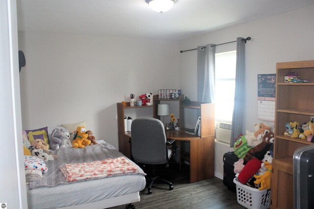 bedroom featuring dark wood-type flooring