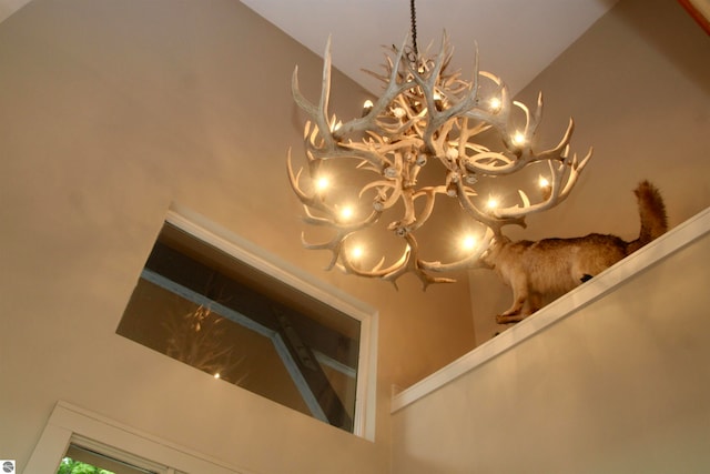 details with a notable chandelier