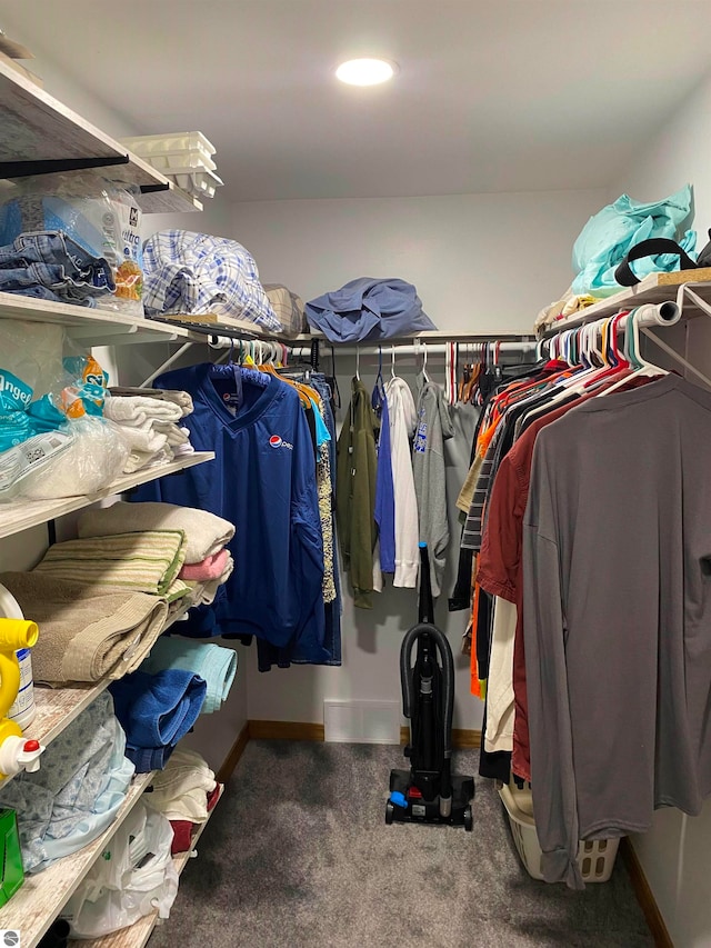 spacious closet with carpet flooring