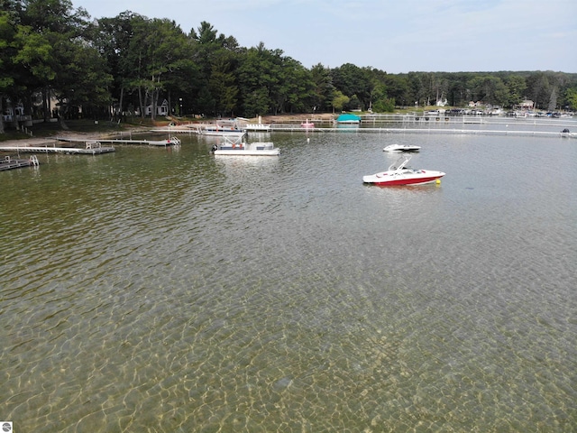 property view of water featuring a dock