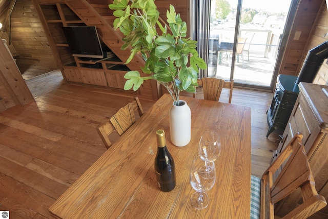 unfurnished dining area with hardwood / wood-style floors