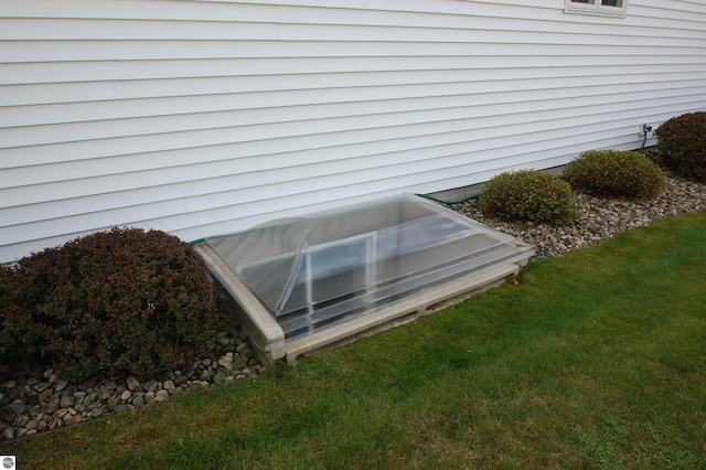 view of storm shelter