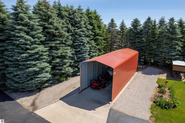 view of outdoor structure with a carport