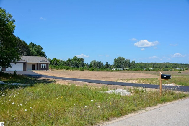 bird's eye view with a rural view