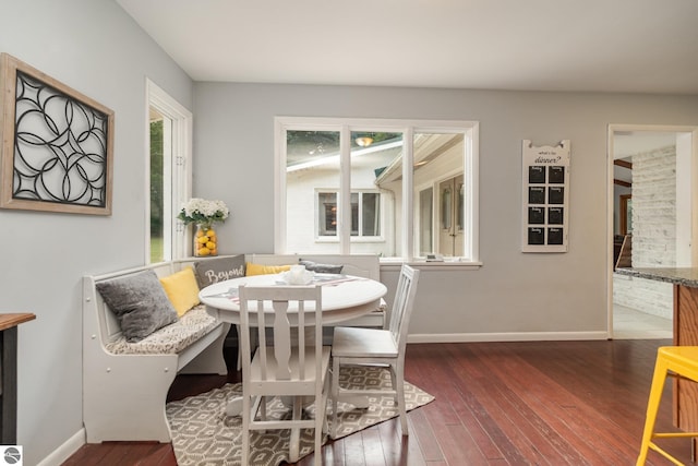 dining room with wood-type flooring