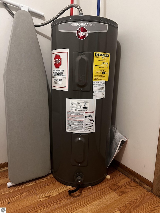 utility room with water heater