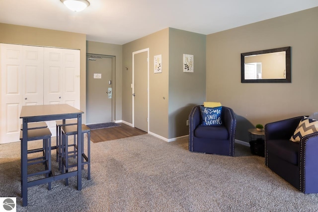 interior space with hardwood / wood-style flooring