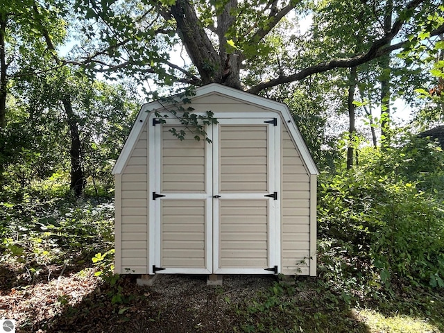 view of shed