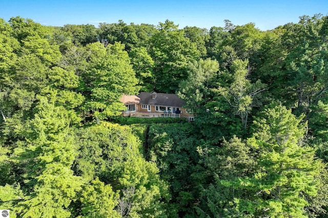 474 E Crystal Downs Dr, Frankfort, MI 49635 - aerial overview of property's location with a forest