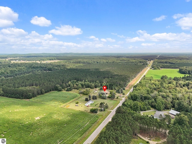 bird's eye view featuring a rural view