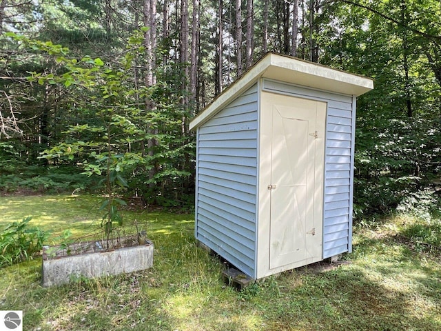 view of shed