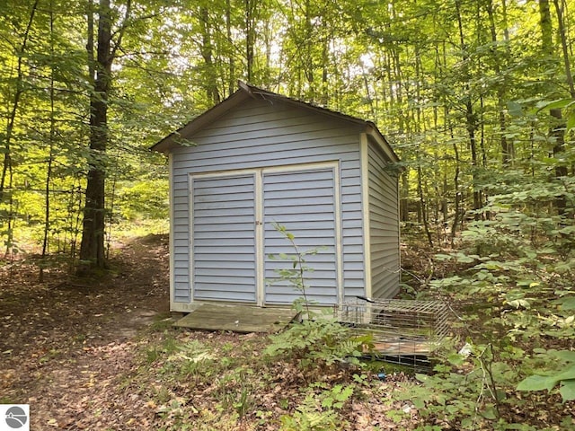 view of shed