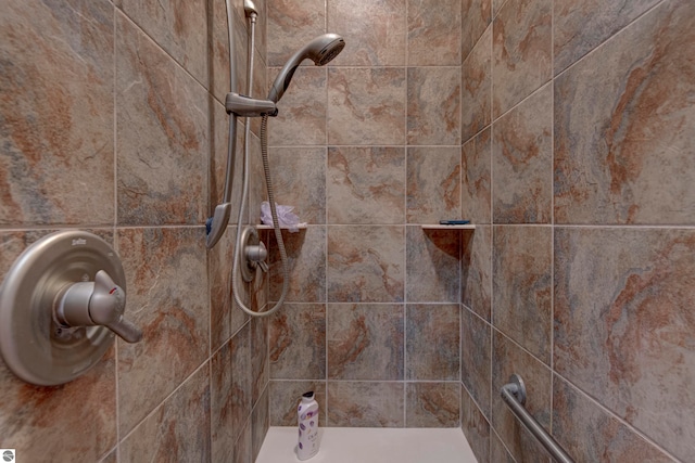 details with tiled shower