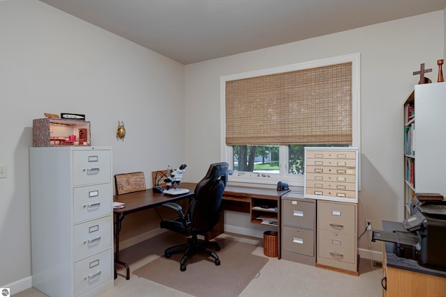 view of carpeted office