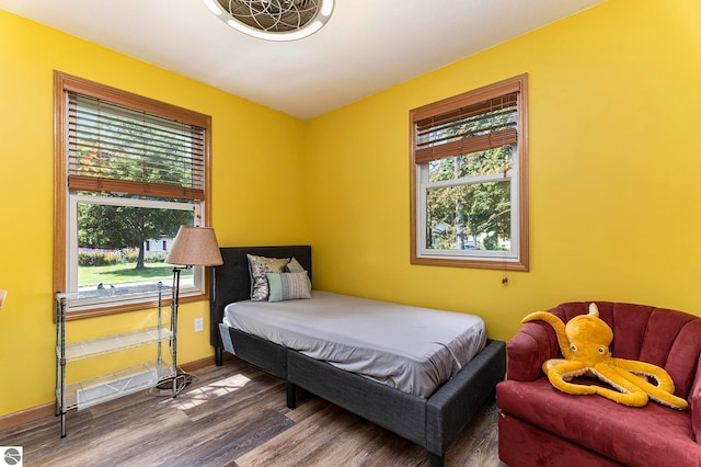 bedroom featuring hardwood / wood-style flooring