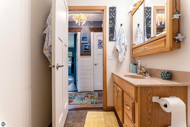 bathroom featuring vanity and tile patterned floors