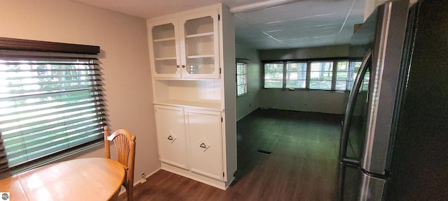 interior space with dark wood finished floors