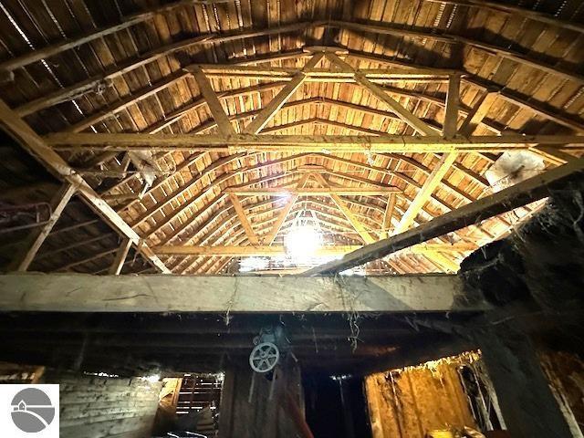 view of unfinished attic