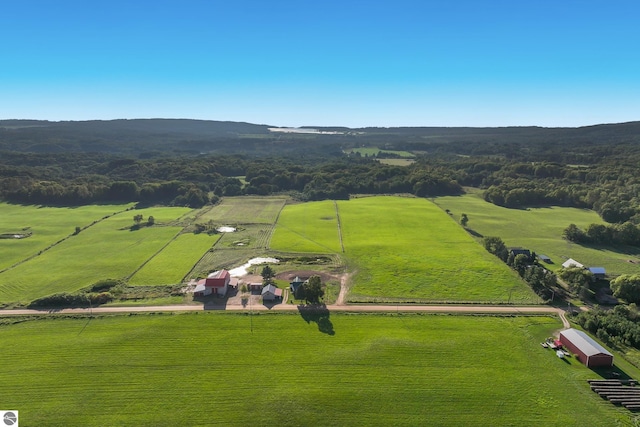 drone / aerial view featuring a rural view