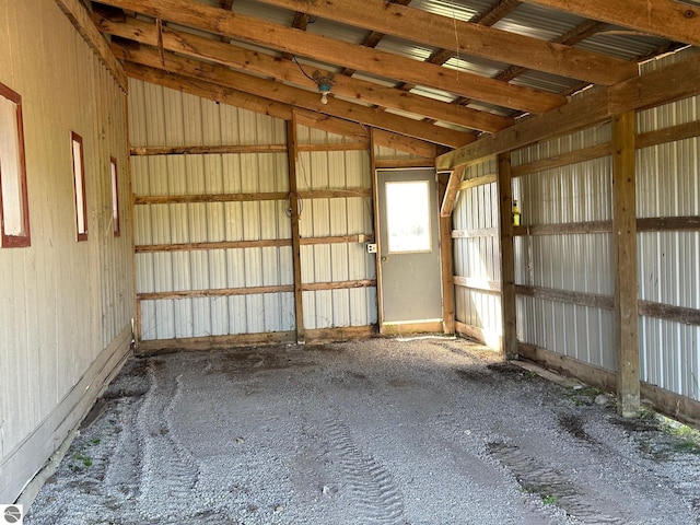 garage featuring metal wall