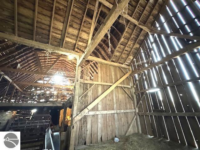 misc room with lofted ceiling