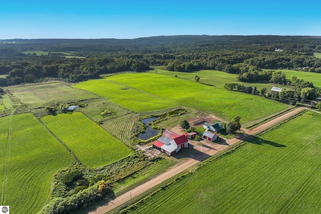 aerial view with a rural view