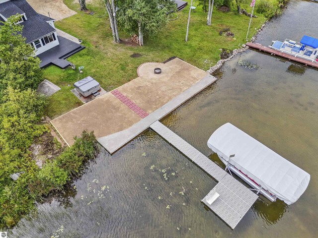 7504 W Dakota Trl, Lake City, MI 49663 - birds eye view of property featuring a water view