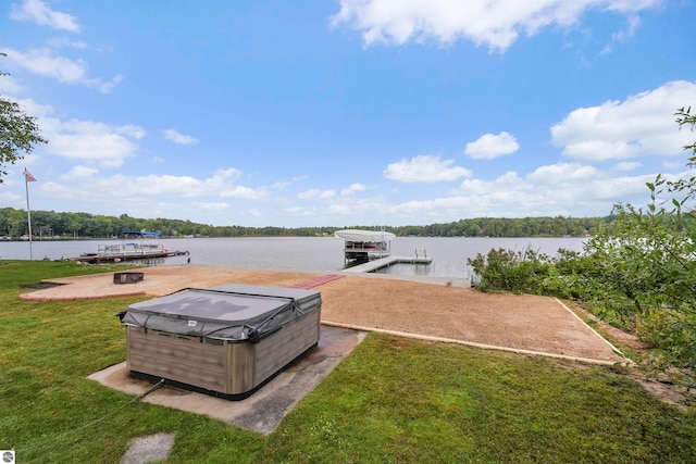 exterior space featuring a boat dock