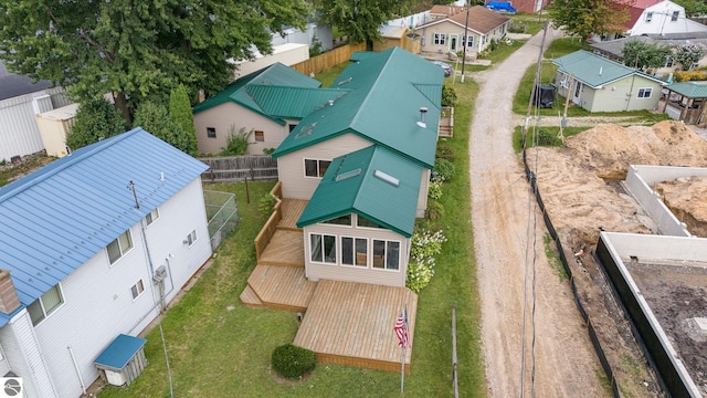 bird's eye view with a residential view